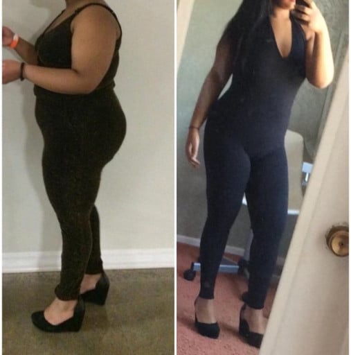 Progress Pics of 43 lbs Weight Loss 5 foot Female 186 lbs to 143 lbs