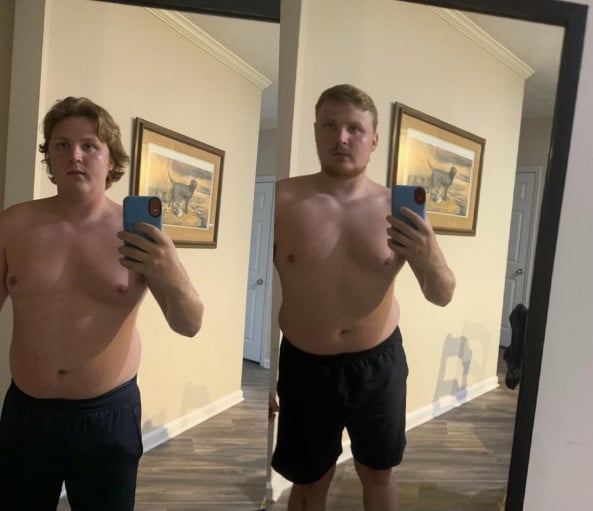 A photo of a 5'8" man showing a weight cut from 201 pounds to 195 pounds. A total loss of 6 pounds.