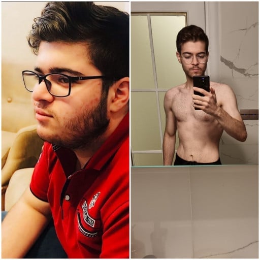 5 foot 8 Male Before and After 118 lbs Fat Loss 256 lbs to 138 lbs