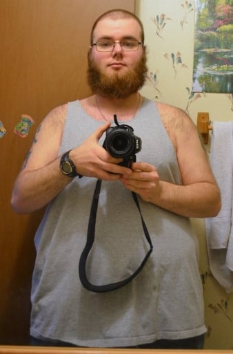 A picture of a 5'10" male showing a fat loss from 400 pounds to 273 pounds. A net loss of 127 pounds.