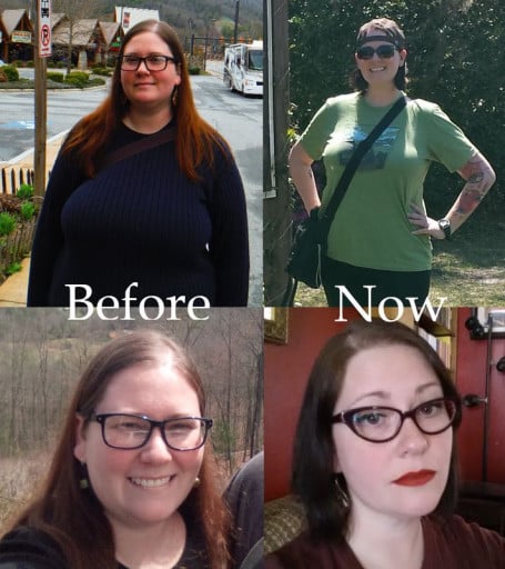 5 foot 9 Female Before and After 72 lbs Fat Loss 267 lbs to 195 lbs