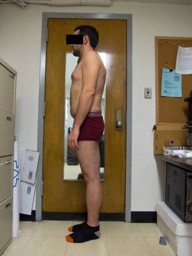 A progress pic of a 5'10" man showing a snapshot of 176 pounds at a height of 5'10