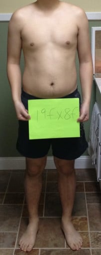 A picture of a 5'8" male showing a snapshot of 159 pounds at a height of 5'8