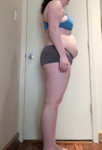 A picture of a 5'6" female showing a snapshot of 202 pounds at a height of 5'6
