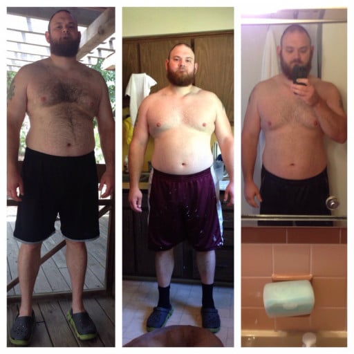 A progress pic of a 6'3" man showing a weight reduction from 285 pounds to 267 pounds. A respectable loss of 18 pounds.