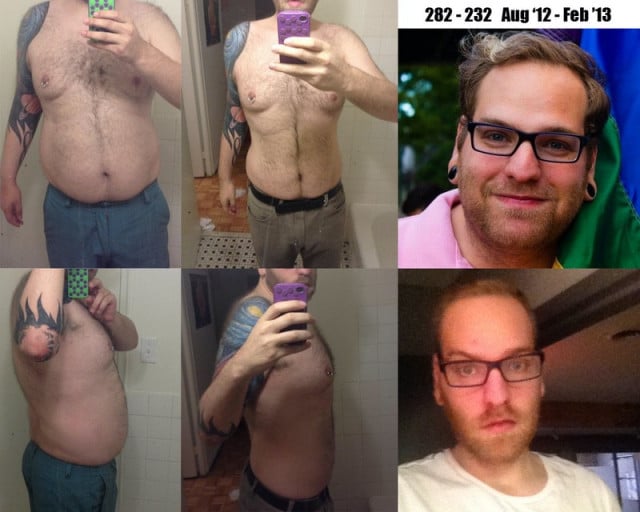 6 foot 4 Male 50 lbs Weight Loss Before and After 282 lbs to 232 lbs