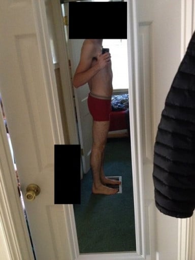 A photo of a 6'0" man showing a snapshot of 145 pounds at a height of 6'0