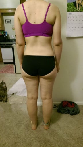 A picture of a 5'5" female showing a snapshot of 149 pounds at a height of 5'5