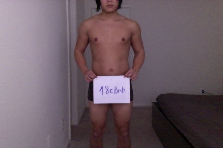 A photo of a 5'6" man showing a snapshot of 166 pounds at a height of 5'6