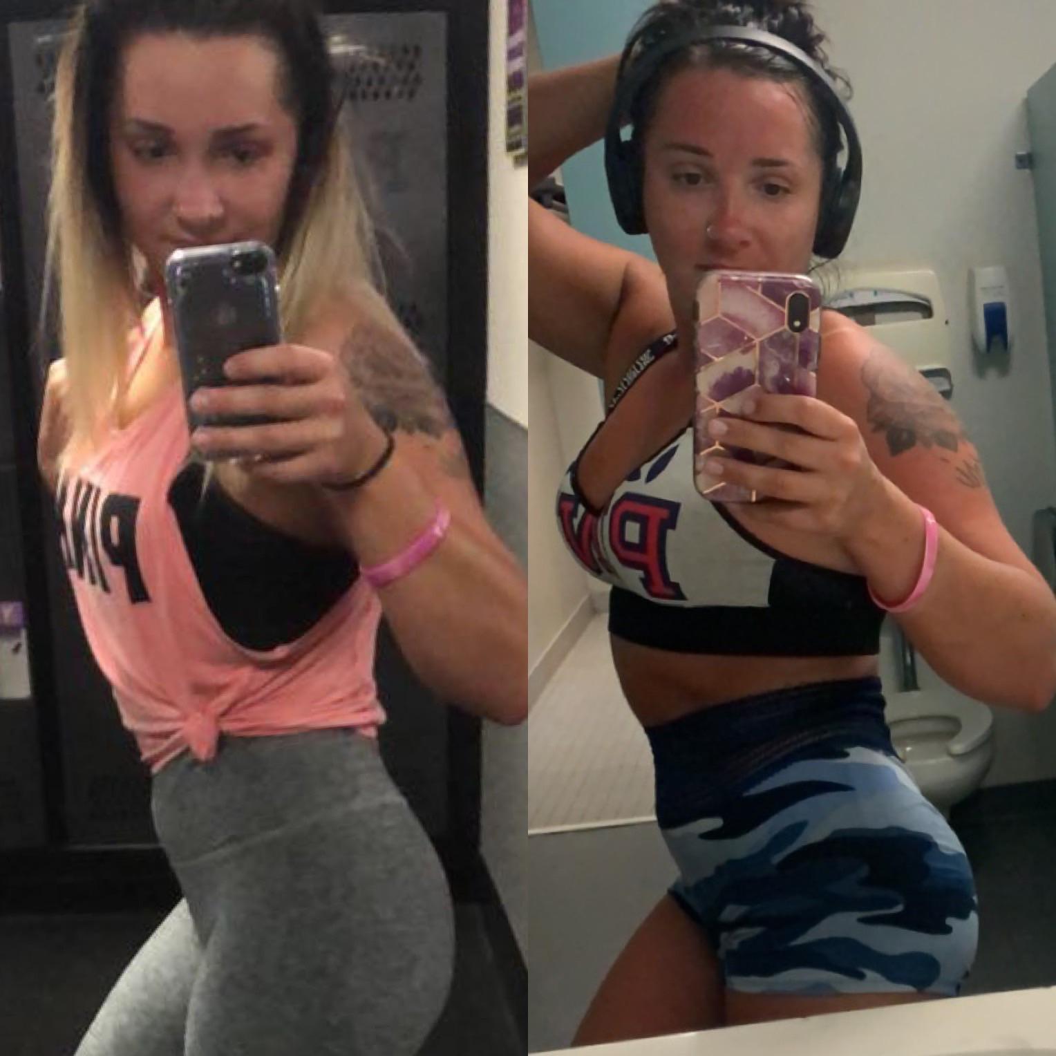 30 lbs Weight Gain Before and After 5'3 Female 130 lbs to 160 lbs