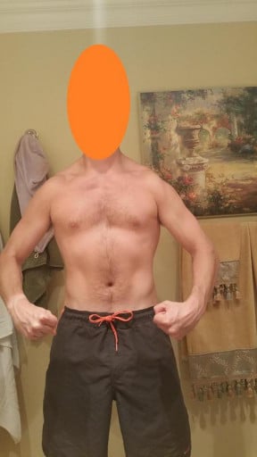 A picture of a 6'0" male showing a snapshot of 160 pounds at a height of 6'0