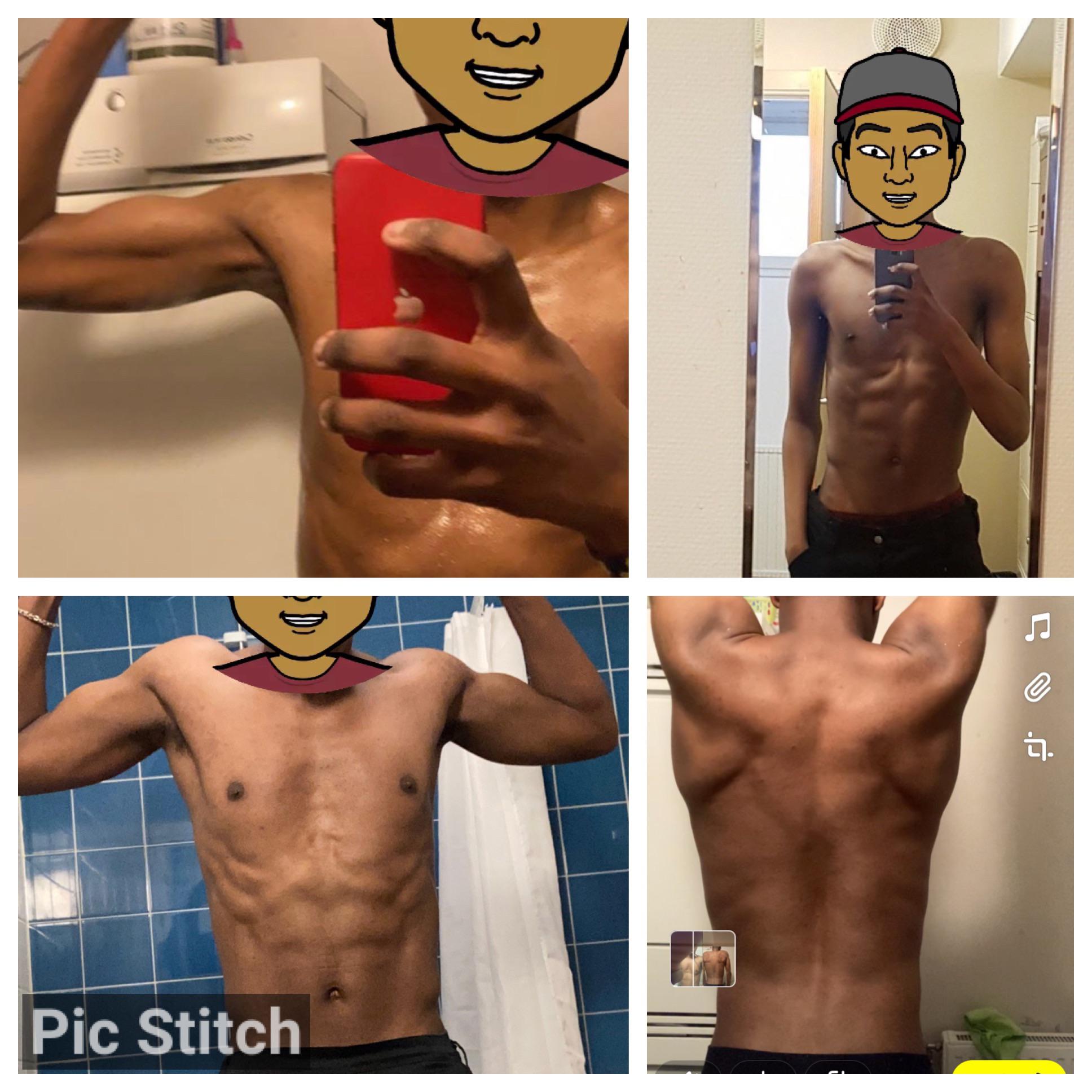 20 lbs Weight Gain Before and After 6 foot 1 Male 136 lbs to 156 lbs