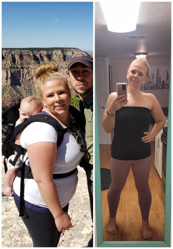 5'5 Female 80 lbs Weight Loss Before and After 260 lbs to 180 lbs