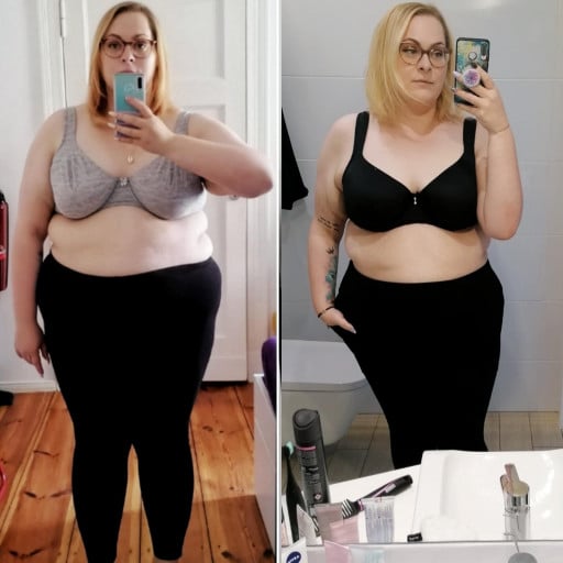 Progress Pics of 68 lbs Fat Loss 5'8 Female 330 lbs to 262 lbs