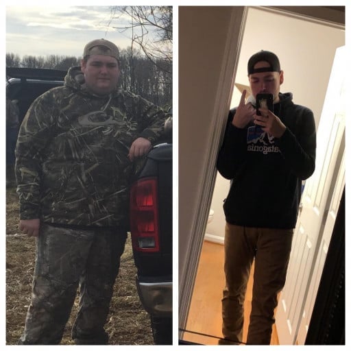 Before and After 218 lbs Weight Loss 6'3 Male 340 lbs to 122 lbs