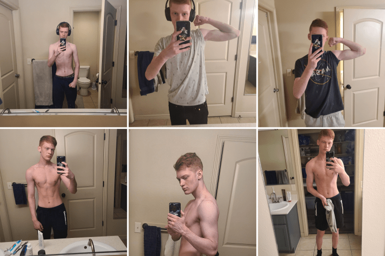 22 lbs Weight Gain Before and After 6 feet 2 Male 123 lbs to 145 lbs