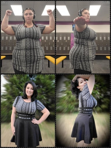 5'1 Female Progress Pics of 89 lbs Fat Loss 250 lbs to 161 lbs