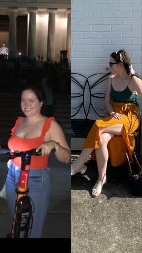 5 feet 1 Female 40 lbs Weight Loss Before and After 145 lbs to 105 lbs