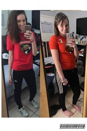 5'6 Female Before and After 50 lbs Muscle Gain 100 lbs to 150 lbs