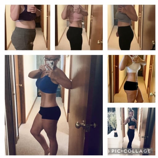 Before and After 48 lbs Weight Loss 5 foot 2 Female 176 lbs to 128 lbs