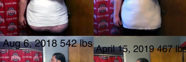 6'1 Male Progress Pics of 75 lbs Weight Loss 542 lbs to 467 lbs