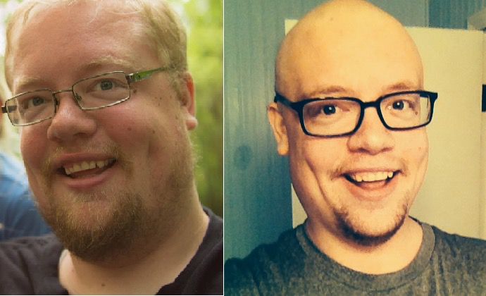 60 lbs Fat Loss Before and After 6 feet 3 Male 355 lbs to 295 lbs