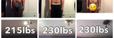 50 lbs Weight Gain Before and After 6 feet 3 Male 180 lbs to 230 lbs