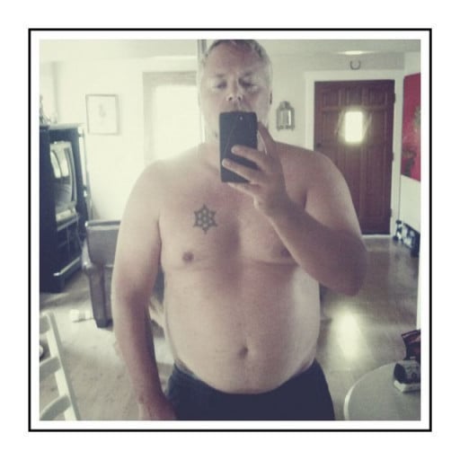 A picture of a 6'0" male showing a fat loss from 281 pounds to 253 pounds. A net loss of 28 pounds.