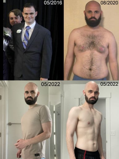 5 foot 9 Male 66 lbs Fat Loss Before and After 220 lbs to 154 lbs