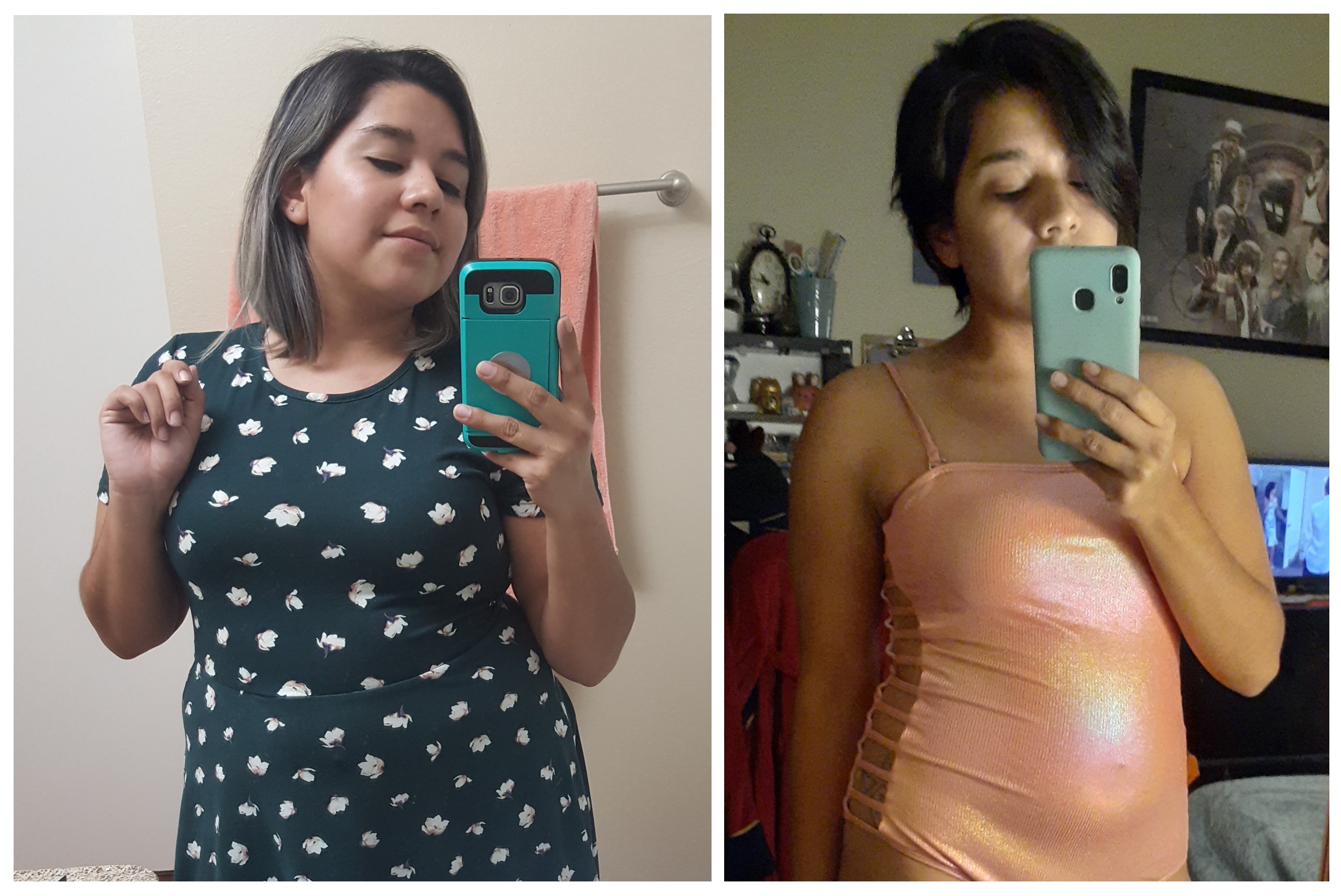 40 lbs Fat Loss Before and After 4 foot 11 Female 166 lbs to 126 lbs
