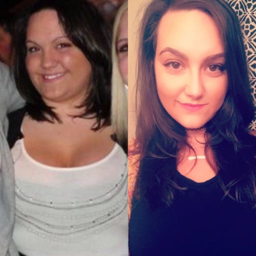 F/26/5'6 [260 > 185 = 75 pounds] (1 year) photos taken 1 year apart exactly. I can barely recognize my face!