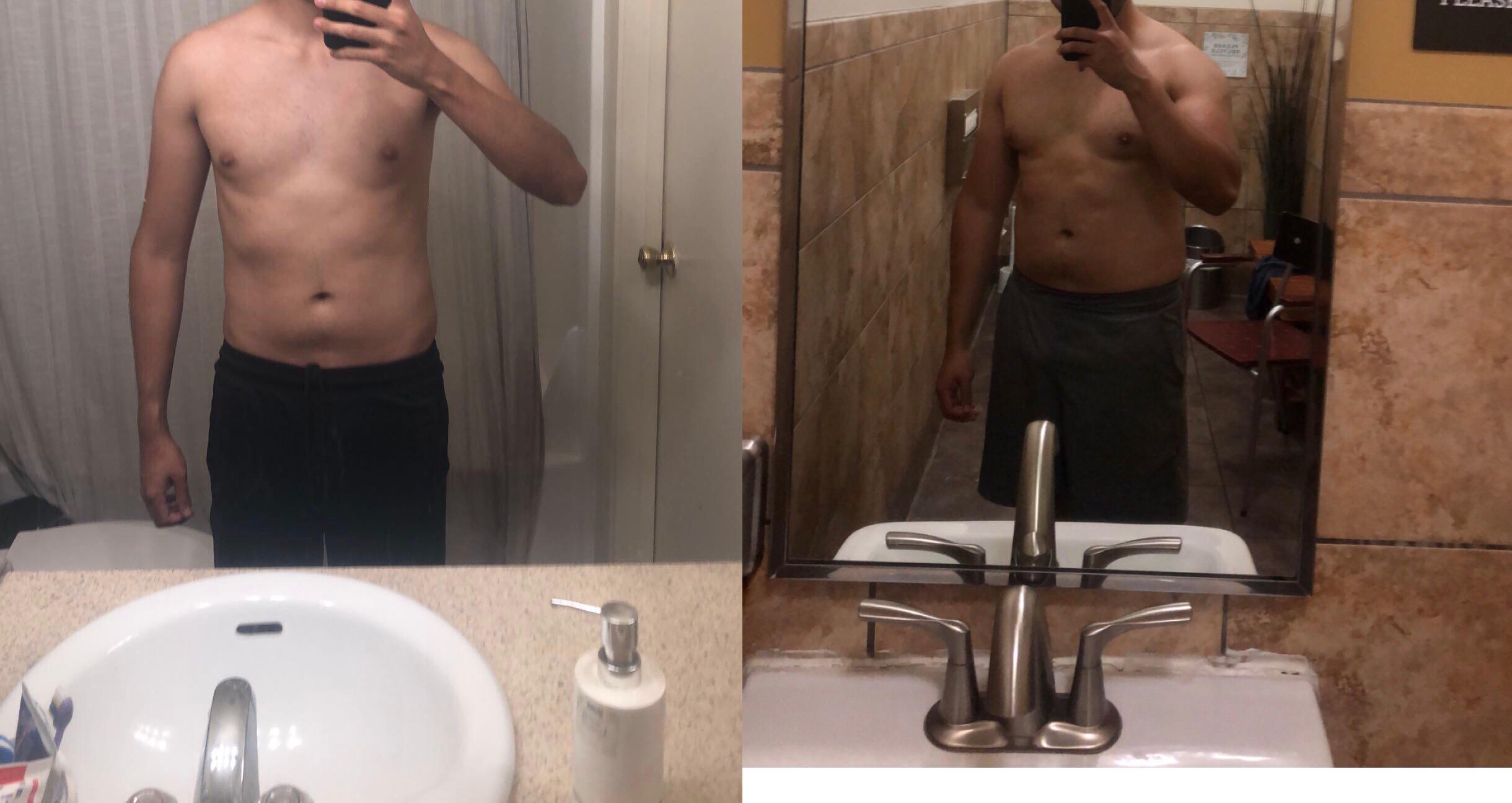 30 lbs Weight Gain 5 feet 9 Male 150 lbs to 180 lbs