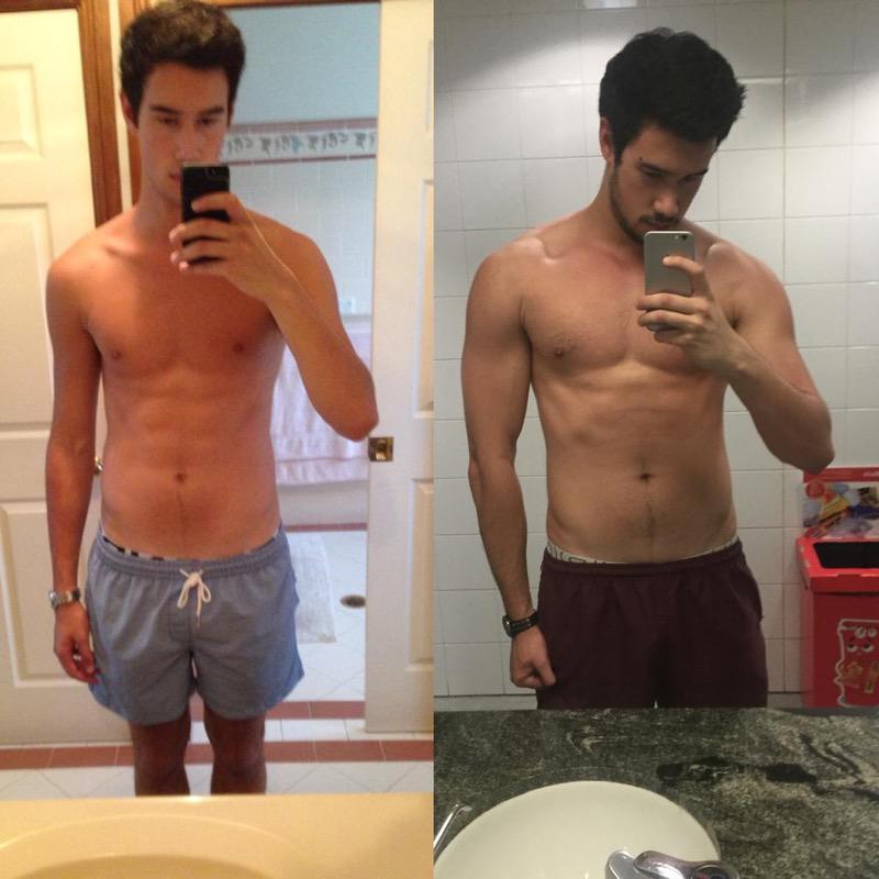 6 feet 4 Male 27 lbs Muscle Gain Before and After 171 lbs to 198 lbs