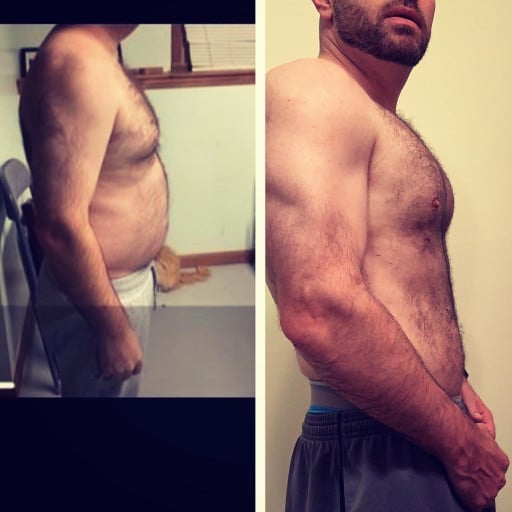 23 lbs Fat Loss Before and After 5 feet 9 Male 194 lbs to 171 lbs