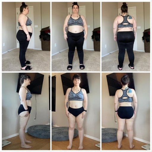 5 foot Female Progress Pics of 81 lbs Fat Loss 237 lbs to 156 lbs