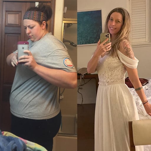 6'1 Female 170 lbs Weight Loss Before and After 355 lbs to 185 lbs