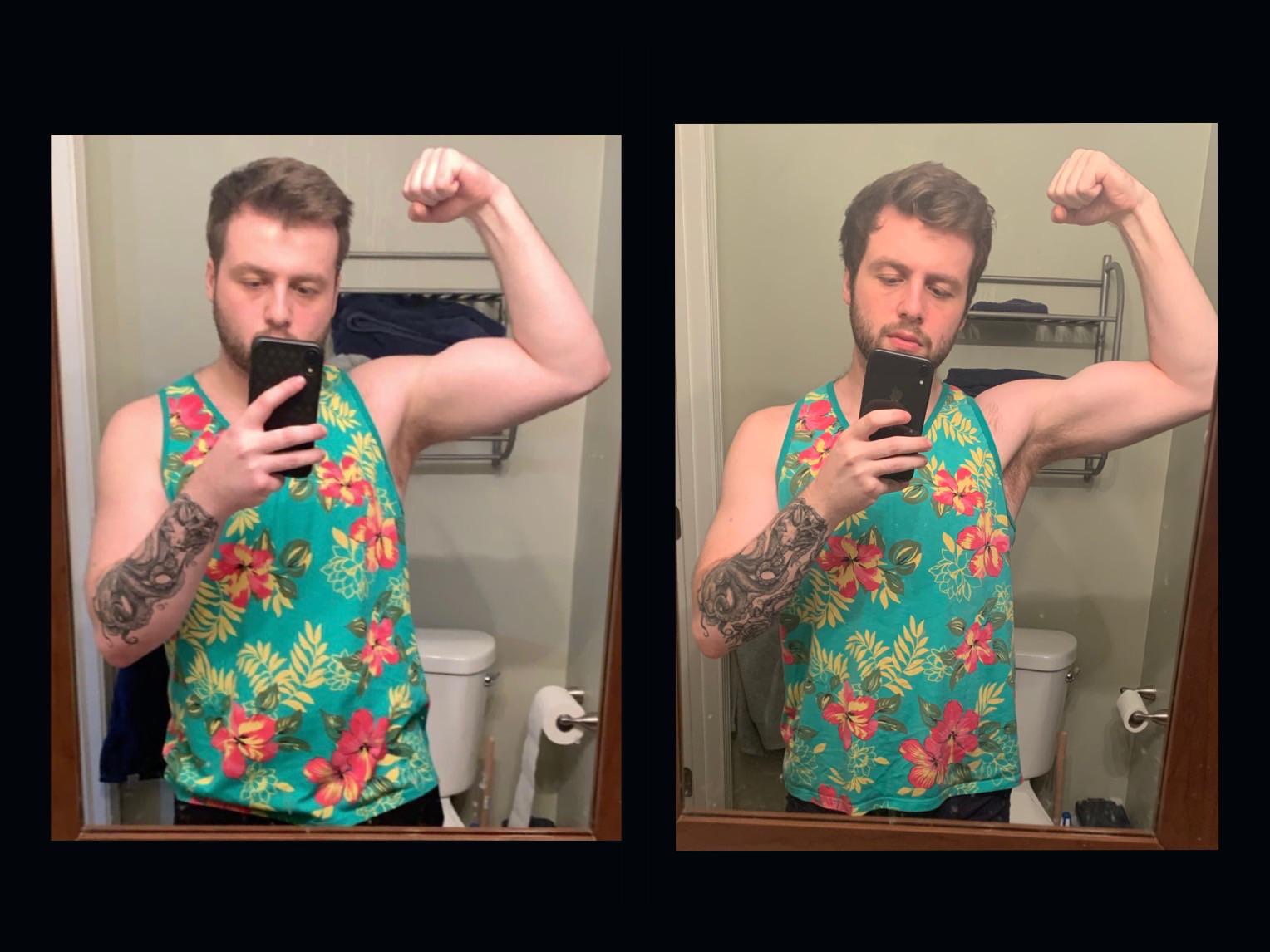 5'8 Male 20 lbs Fat Loss Before and After 195 lbs to 175 lbs