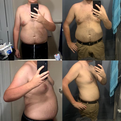 6 foot Male 38 lbs Weight Loss Before and After 253 lbs to 215 lbs
