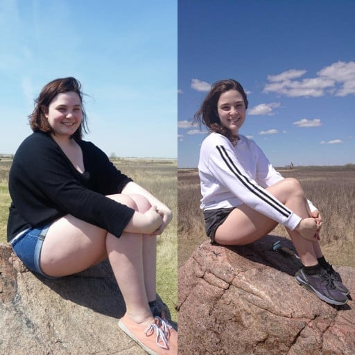 82 lbs Fat Loss Before and After 5 feet 10 Female 239 lbs to 157 lbs