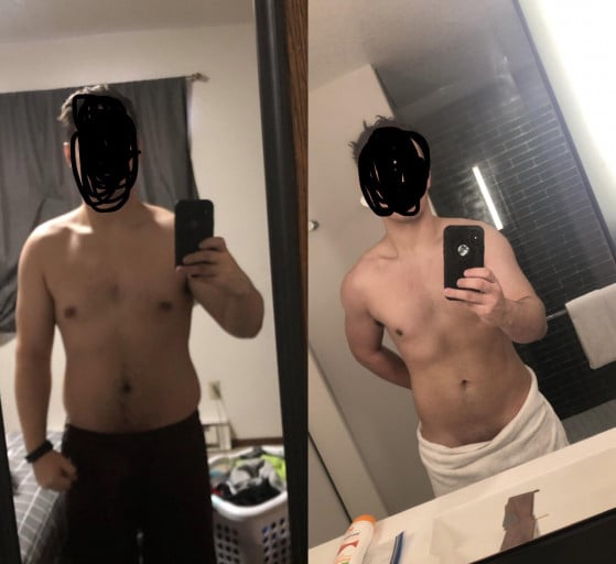 5'8 Male 17 lbs Weight Loss Before and After 204 lbs to 187 lbs