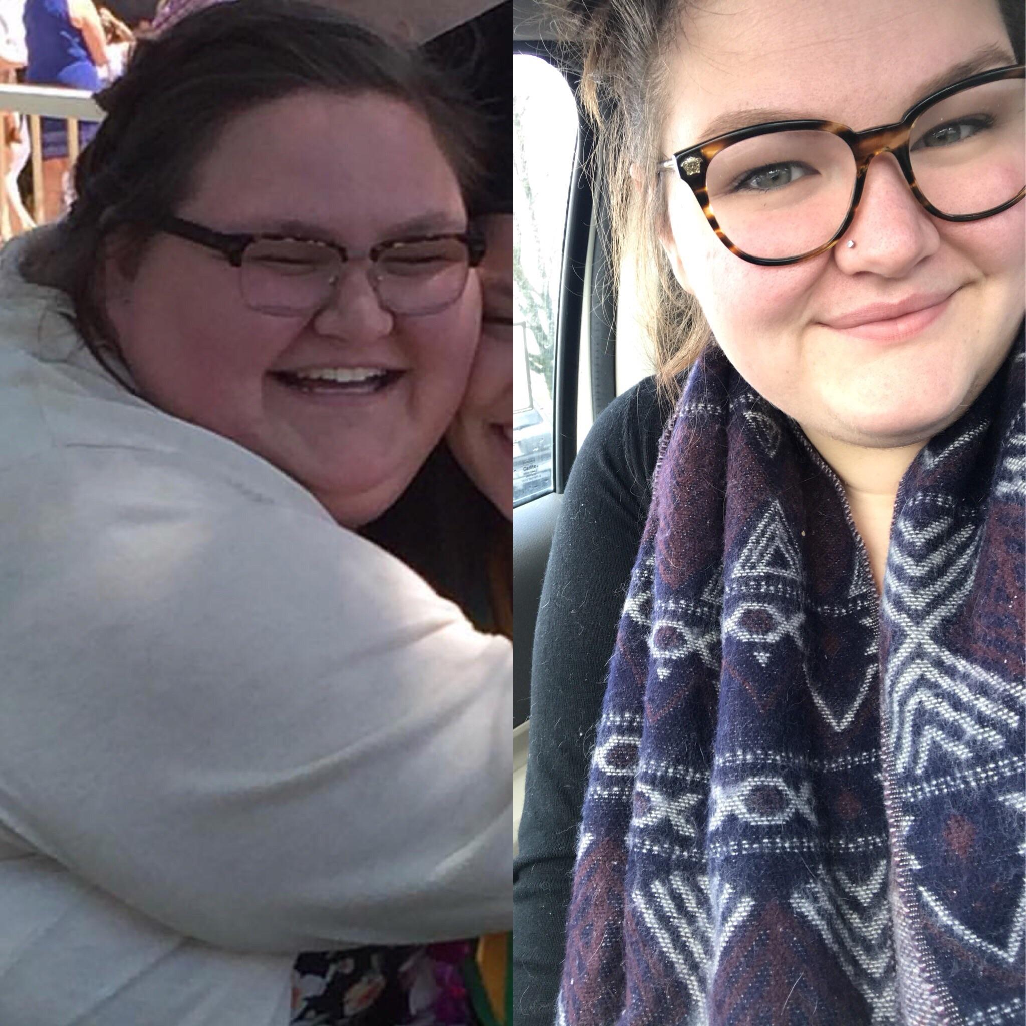 120 lbs Fat Loss Before and After 5 feet 7 Female 345 lbs to 225 lbs