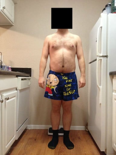A progress pic of a 5'8" man showing a snapshot of 188 pounds at a height of 5'8