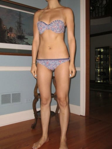 A picture of a 5'7" female showing a snapshot of 118 pounds at a height of 5'7