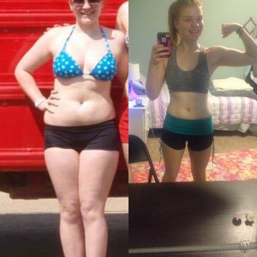 5 foot Female Before and After 43 lbs Weight Loss 150 lbs to 107 lbs