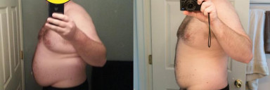 69 lbs Fat Loss Before and After 6'4 Male 325 lbs to 256 lbs