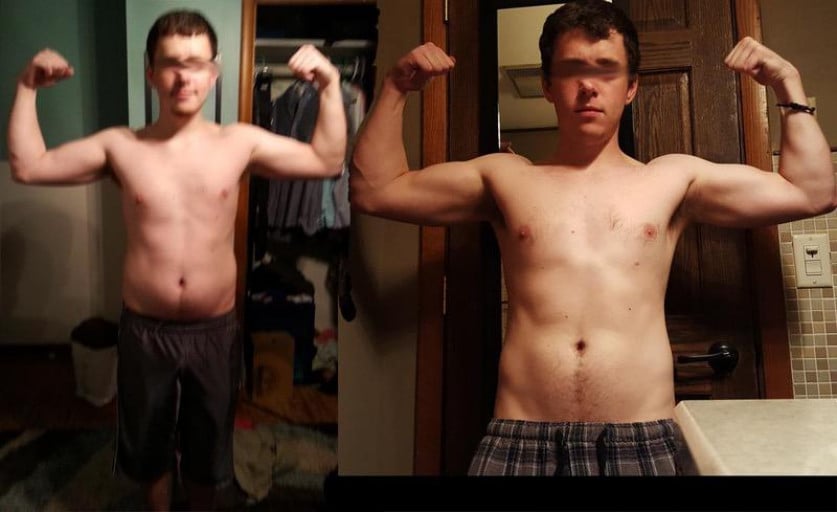A before and after photo of a 5'9" male showing a weight reduction from 172 pounds to 162 pounds. A total loss of 10 pounds.