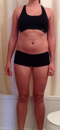 A progress pic of a 5'7" woman showing a snapshot of 149 pounds at a height of 5'7