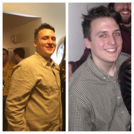 A picture of a 5'11" male showing a weight loss from 213 pounds to 188 pounds. A net loss of 25 pounds.