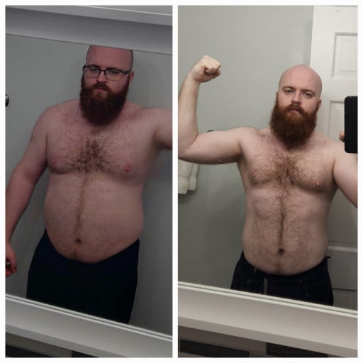 40 lbs Weight Loss Before and After 5'10 Male 245 lbs to 205 lbs