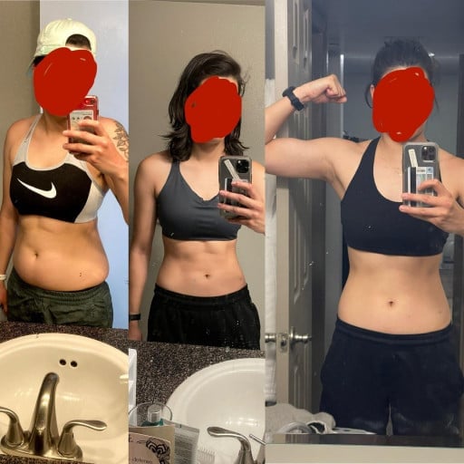 5 foot 8 Female Before and After 20 lbs Weight Loss 145 lbs to 125 lbs